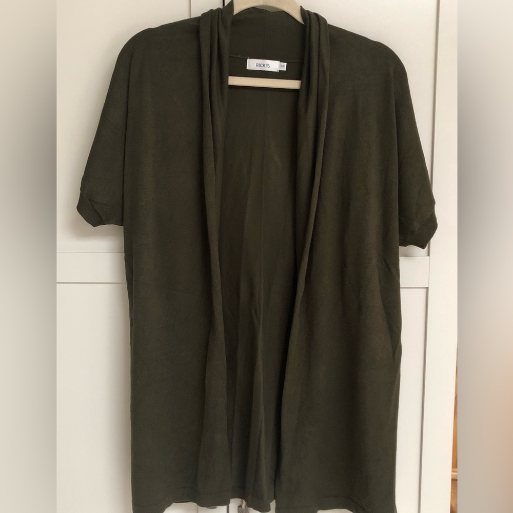 3/$20 RICKI’s Olive Green Open Sweater NWOT